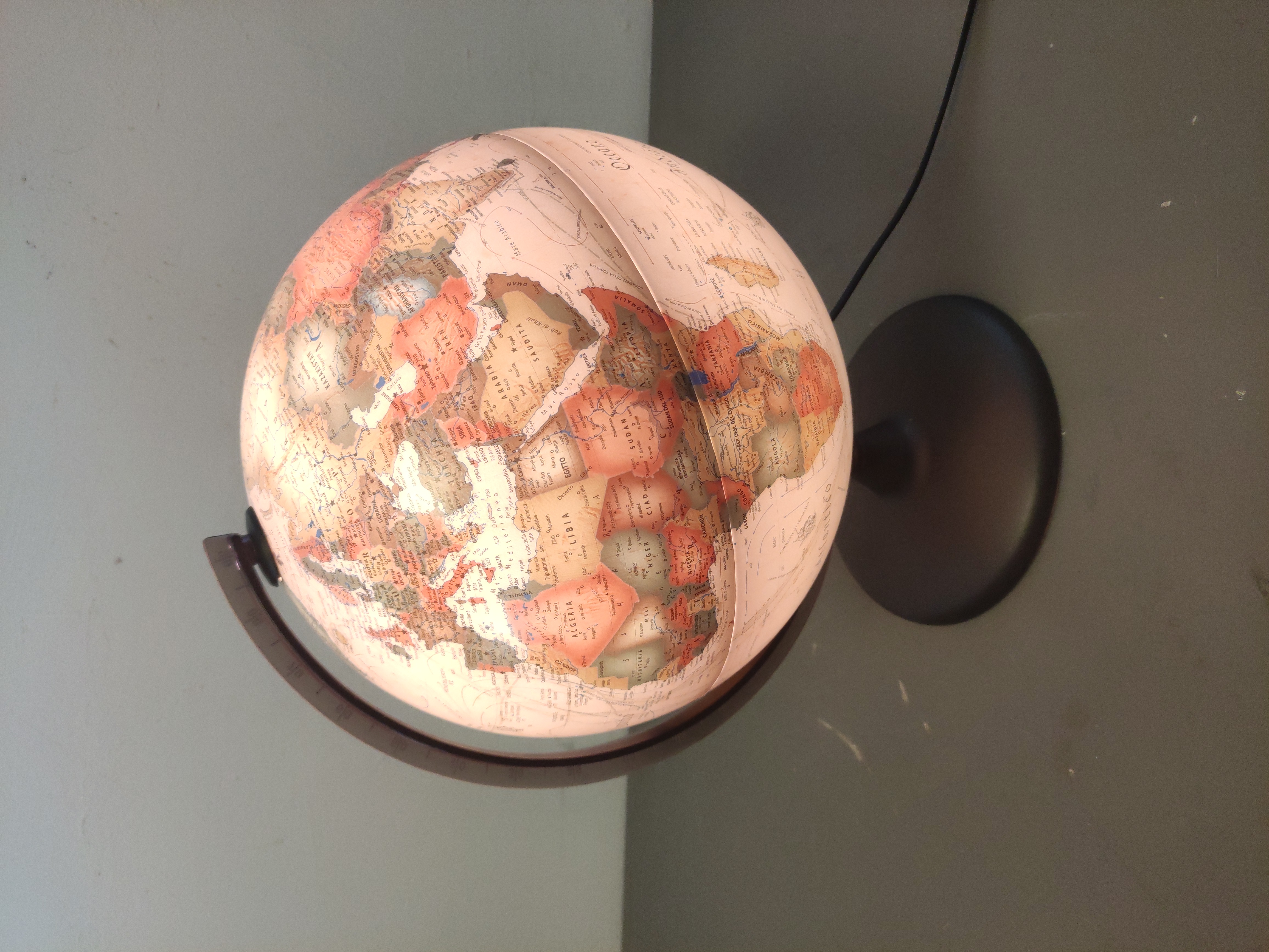 globo terraqueo deco plast luz alt 40 o30 1u